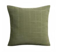 KiBcsLic Housse de Coussin en Lin Taie Couvre-Oreiller Coussinet Polyester à Effet Lin Carreaux Sobres Touche Chaleureuse pour Mélange avec Neutres Convient au, Beige, 45 45cm
