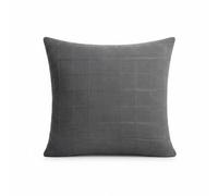 KiBcsLic Housse de Coussin en Lin Taie Couvre-Oreiller Coussinet Polyester à Effet Lin Carreaux Sobres Touche Chaleureuse pour Mélange avec Neutres Convient au, Gris, 50 50cm