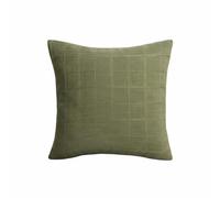 KiBcsLic Housse de Coussin en Lin Taie Couvre-Oreiller Coussinet Polyester à Effet Lin Carreaux Sobres Touche Chaleureuse pour Mélange avec Neutres Convient au, Blanc, 45 45cm