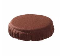 KiBcsLic Housse Tabouret Rond Rembourré Housse Tabouret avec Élastique Effet Lin pour Jardin, Camping, 25 25 2cm, Marron Café Imitation Lin