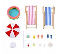 KiBcsLic Kit Plage Miniature Décoratif Mini Chaise Longue Pliable J