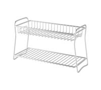 KiBcsLic Kitchen Counter Stand Organisateur D'Épices Support Condiments Double Étagère Acier Inoxydable Surface Facile à Nettoyer Adapté pour Cuisine Café, 32cmx12.5cmx18.5cm