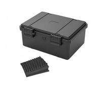 KiBcsLic Mallette à Outils Étanche IP67 Boîte Rigide Coffret Valise Coque Dure Renforcée avec Latches Robustes Trou pour Soupape, JSJM1710T Noir avec Éponge