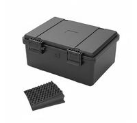 KiBcsLic Mallette à Outils Étanche IP67 Boîte Rigide Coffret Valise Coque Dure Renforcée avec Latches Robustes Trou pour Soupape, JSJM1813T Noir avec Éponge
