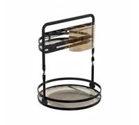 KiBcsLic Organisateur de Maquillage Rotatif Rangement Cosmétique Boîte de Comptoir Support de Brosse Rotation 360 Degrés pour Deux Étages Séparés Base, Noir, Modèle De Base
