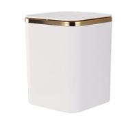 KiBcsLic Petite Poubelle de Bureau, Poubelle Moderne avec Couvercle, Corbeille à Déchets pour Salon, Chambre Ou Coiffeuse, Blanc