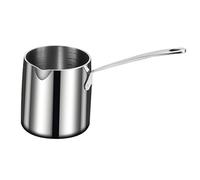 KiBcsLic Poêle à Friture Profonde Petite Casserole avec Manche Ustensile à Lait Multifonction Acier Inoxydable Brillant Chauffe Rapide Convient pour Cuisine, L
