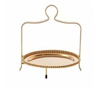 KiBcsLic Présentoir à Gâteau Inox Présentoir à ssert Poli Support à ssert avec Poignée pour Buffet, Collation, Mariage , Or , 1 Niveau, Support En Acier Inoxydable Avec Plateau À Billes D Acier