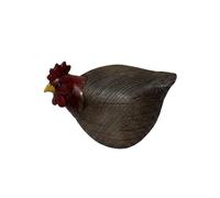KiBcsLic Sculpture Coq Résine Figurine Poule Pot de Fleurs Décoratif Statue Animalière Artisanat en Résine avec Texture Bois pour Chaleureux Usage Décoratif et, Statue De Poule en Résine