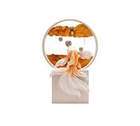 KiBcsLic Sculpture Poisson Sable Sculptural Sablier Décoratif Base Rectangulaire Objet Déco pour Table, Or, Grand Modèle, Montagne D Or