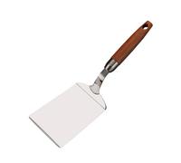 KiBcsLic Spatule Métal Spatule Hamburger Spatule Gril Spatule Plate Manche Bois Surface Lisse Antirouille Adaptée à La Maison Restauration Événements 28.5cmx8.