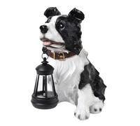 KiBcsLic Statue de Chien de Jardin à énergie Solaire, Figurine Animale, Ornement élégant et Charmant pour La Décoration Extérieure, Sculpture de Jardin En, Style D