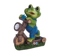 KiBcsLic Statue de Grenouille sur Vélo Lumineux Décoration Extérieure Résistant à l’extérieur pour Cour