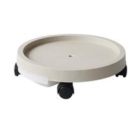 KiBcsLic Support à Plantes Mobile et Roulant, Soucoupe à roulettes, Support Universel pour Pots de Fleurs, Rotation à 360°, en Résine, Beige 34,4 cm