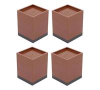 KiBcsLic Support Pads Réhausseur de Meuble Cale Coussin Tampon Structure Empilable Antidérapante en Plastique et Caoutchouc TPE Capacité 500kg Compatible, 7.8 Cm X 7.8 Cm X 4 Cm Quatre Pièces, Noir