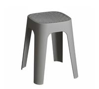 KiBcsLic Tabouret Carré Empilable Antidérapant Tabouret Empilable en Plastique Structure Épaisse Siège D'appoint en Plastique pour Salon, Cuisine, Gris