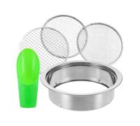 KiBcsLic Tamis de Jardinage Kit Passoire Sol Crible Fine Mailles Ensemble Acier Inoxydable Pratique Multi-usages Convient pour Plantation Jardinage Urbain Bons, Style B