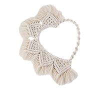 KiBcsLic Tapisserie En Macramé avec Franges Tissées En Forme de Cœur, Idéale Comme Décoration de Fond pour Une Chambre D'étudiant.