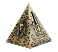 KiBcsLic Tirelire Pyramide Égypte Ancienne Boîte à Monnaie Coffret Vintage en Fer Figurine Artisanale Objet Décoratif pour Enfant Cadeau Anniversaire, Bronze