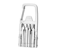 KiBcsLic Tournevis Porte-clés Multitool 13 en 1 Mini Outil Hexagonal Carabiner Ouvre-Bouteille Acier Inoxydable Léger Fonction Mesure Convient Camping