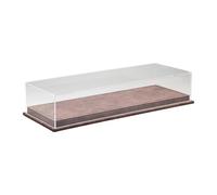 KiBcsLic Vitrine de Présentation Présentoir Anti Poussière Boîte de Rangement Organisateur de Véhicules avec Couvercle Transparent Convient pour Un Espace de C, Châtain Foncé