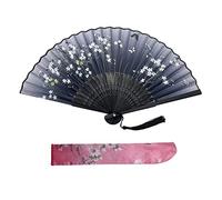 Kibon Éventails pliants, éventails en bambou avec pampille pour cadeaux d'anniversaire, danse, cosplay, fête de mariage, décoration
