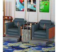 KIBONCY Billiard Spectator Chair Set, Two-Seater Viewing Sofa, PU Leather Pool Watching with Storage Cabinet for Hall(E)