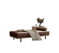 KIBONCY Chaise Lounge Bench, Faux Leather Accent Furniture - Window Seat with Bolster Pillow, Sturdy Metal Legs, 5 Color Choices,for Living Room Bedroom(B,180x45x42cm)