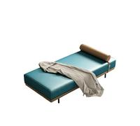 KIBONCY Chaise Lounge Bench, Faux Leather Accent Furniture - Window Seat with Bolster Pillow, Sturdy Metal Legs, 5 Color Choices,for Living Room Bedroom(E,180x70x42cm)