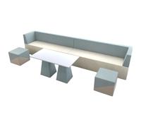 KIBONCY Ensemble De Sièges Modulaires en Mousse Souple en Forme De U, Coussin De Sol Carré avec Dossier Amovible, Canapé d'angle De Lecture for Enfants for Salle De