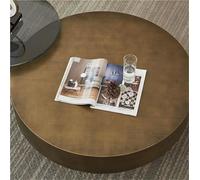 KIBONCY Ensemble De Table Basse Ronde Gigogne Luxe Moderne, Côté Minimaliste en Verre Trempé Acier Inoxydable for Petit Salon(A,100CM)