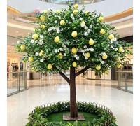KIBONCY Faux Citrus Tree Potted Fake Fruit Plant, Artificial Green Banyan Tree,for Office Bedroom Party(4.5M)