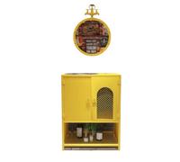 KIBONCY Lavabo À Mains Autoportant À Lattes Verticales en Acier Inoxydable avec Armoire De Rangement en Maille, Évier Utilitaire À Base Surélevée for Arrière-Boutique De Vente Au Détail(Style6)