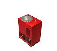KIBONCY Lavabo À Mains Autoportant À Lattes Verticales en Acier Inoxydable avec Armoire De Rangement en Maille, Évier Utilitaire À Base Surélevée for Arrière-Boutique De Vente Au Détail(Style1)