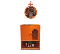 KIBONCY Lavabo À Mains Autoportant À Lattes Verticales en Acier Inoxydable avec Armoire De Rangement en Maille, Évier Utilitaire À Base Surélevée for Arrière-Boutique De Vente Au Détail(Style7)