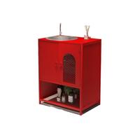 KIBONCY Lavabo À Mains Autoportant À Lattes Verticales en Acier Inoxydable avec Armoire De Rangement en Maille, Évier Utilitaire À Base Surélevée for Arrière-Boutique De Vente Au Détail(Style9)