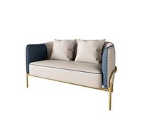 KIBONCY Modern Faux Leather Sofa Set, Stylish Loveseat, Upholstered & Armchair with Metal Legs for Living Room(E)
