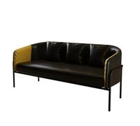 KIBONCY Modern Faux Leather Sofa Set, Stylish Loveseat, Upholstered & Armchair with Metal Legs for Living Room(K)