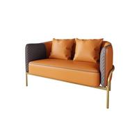 KIBONCY Modern Faux Leather Sofa Set, Stylish Loveseat, Upholstered & Armchair with Metal Legs for Living Room(F)