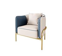 KIBONCY Modern Faux Leather Sofa Set, Stylish Loveseat, Upholstered & Armchair with Metal Legs for Living Room(A)