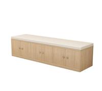 KIBONCY Multi-Functional Storage Bench Cabinet, Cushioned Seat Shoe Changing Hidden for Home Entrance Bedroom(A,1.2m)
