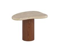 KIBONCY Table D'appoint en Bois Biologique, Café Naturel Irrégulier, Extrémité D'accent Rétro du Milieu Siècle for Salon, Chambre À Coucher(D)