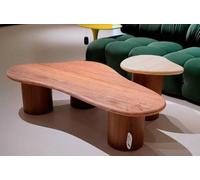KIBONCY Table D'appoint en Bois Biologique, Café Naturel Irrégulier, Extrémité D'accent Rétro du Milieu Siècle for Salon, Chambre À Coucher(C)