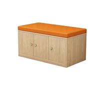 KIBONCY Wooden Entryway Shoe Storage Bench with Cushioned Seat, Closed Cabinet Changing Organizer for Hallway Mudroom Bedroom Space Saving Furniture(B,1.2m)