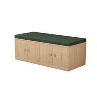 KIBONCY Wooden Entryway Shoe Storage Bench with Cushioned Seat, Closed Cabinet Changing Organizer for Hallway Mudroom Bedroom Space Saving Furniture(A,1.2m)