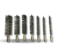 Kibros Assortiment 7 écouvillons Acier condenseur Ø 8-25 mm | Ø 8-10-12-15-18-20-25 mm, raccord laiton taraudé M6, fil acier, torsade galvanisée, nettoyage condenseurs.