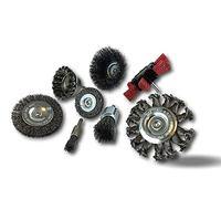 Kibros Assortiment 8 brosses circulaires rotatives tige acier Ø 12-100 mm | 8 brosses Ø 12 à 100 mm : acier inox laiton et abrasif, tige acier, perceuse ou visseuse à mandrin.