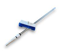 Kibros Balai Brosse Lave-Pont épaulette Manche télescopique 3,80 m rilsan | Garnissage rilsan résistant, utilisation multifonctionnelle pour bateaux murs façades enseignes, lave-pont épaulette.