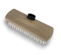 Kibros Balai Brosse Lave-Pont Nylon Blanc 30 mm sans Manche Monture Bois | Garnissage nylon blanc, monture bois, douille vissante, sans manche, KAROP'S, lavage récurage ponts carrelages terrasses.