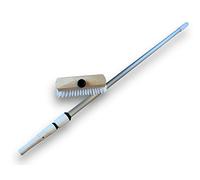 Kibros Balai Brosse Lave-Pont PPL Blanc Manche télescopique 3,80 m hêtre | Monture en bois de hêtre, idéal nettoyage ponts, carrelages, sols, façades et enseignes, douille vissante.